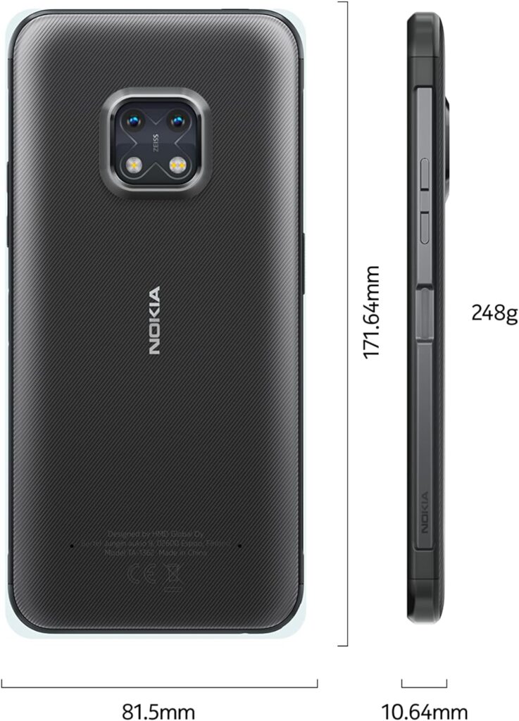Nokia XR20 - 6,67″ Full HD+ scherm, 48MP dubbele camera met ZEISS-optica, 15 W draadloos en 18 W snel opladen, RAM 4GB /ROM 64GB voor gebruik met natte handen en handschoenen - Granite