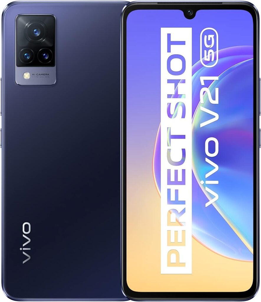 vivo V21 5G Smartphone, 8 GB + 128 GB, 44 megapixel selfies met optische stabilisatie, drievoudige sensor, 64 megapixels, ultradun design, 90 Hz, 90 Hz, Dual Sim
